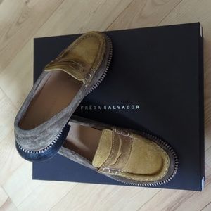 Freda Salvador Suede Loafer Olive shades sz 7.5